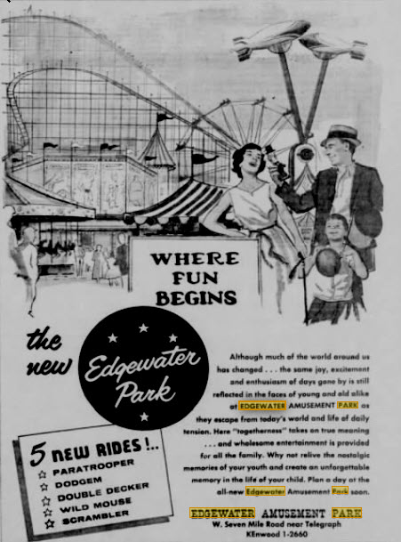 Edgewater Park - May 29 1960 Display Ad (newer photo)
